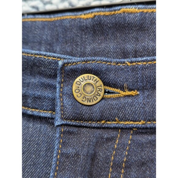 Duluth Bootcut Jeans Size 10 Western Dark Wash Denim Cowboy Stretch Flare Blue - Picture 4 of 11